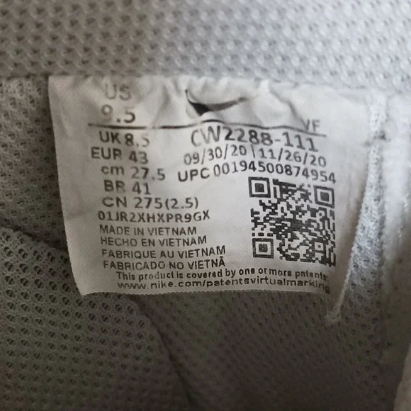 Nike Air Force 1 '07 Low Triple White Men's Athletic Shoes Sneakers Sz 9.5 - Picture 15 of 16